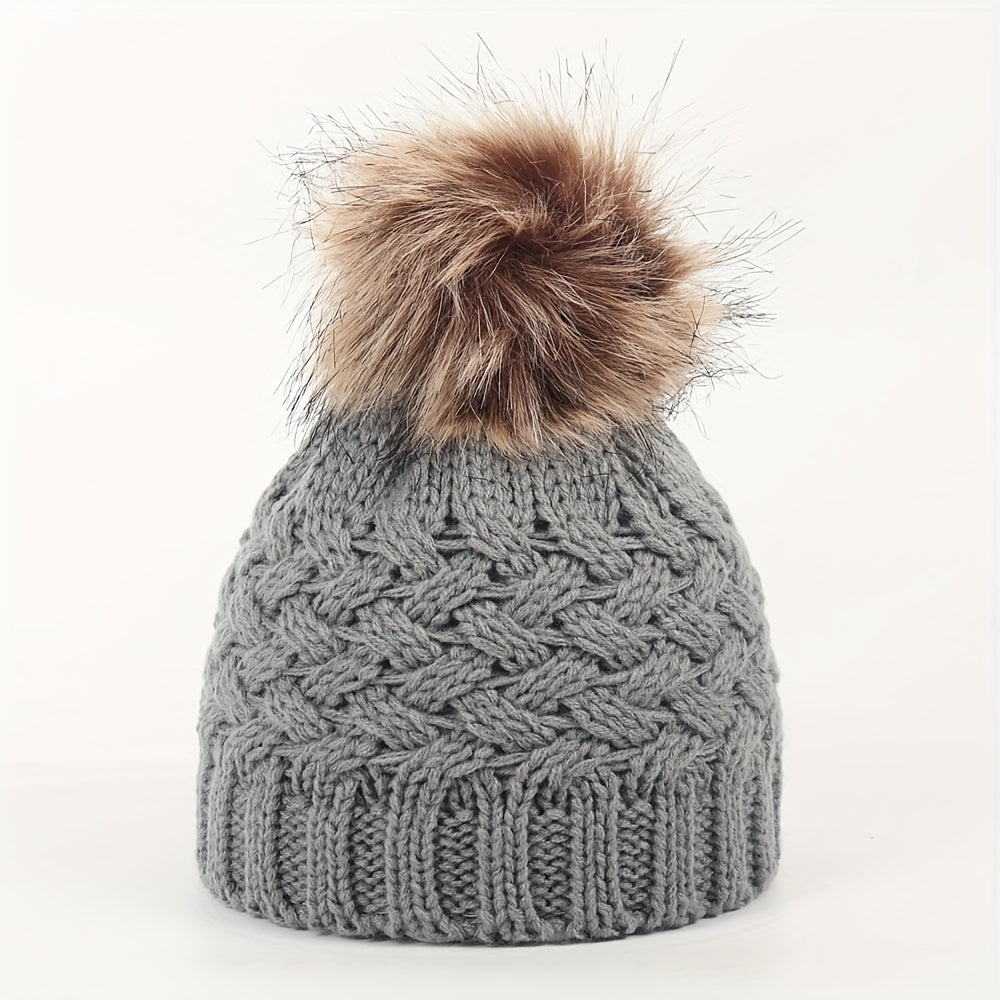 Baby Winter Warm Knitted Wool Beanie Cap Hat Cold-proof Woolen Hat