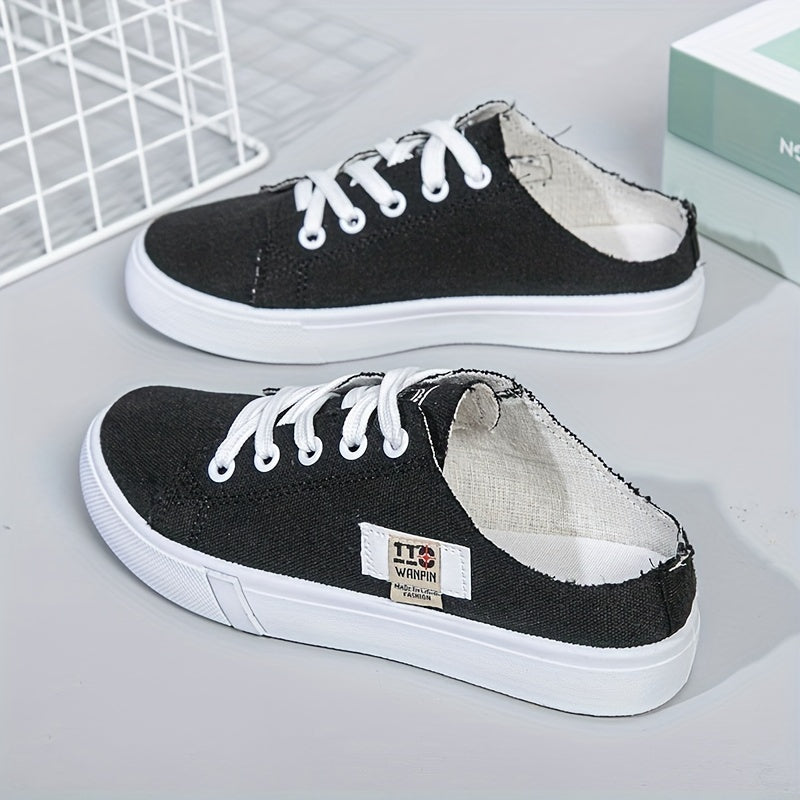 Women's Canvas Mule Sneakers Lightweight Outdoor Shoes