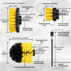 4pcs Drill Brush Attachment Set Power Scrubber Brush Cleaning Kit