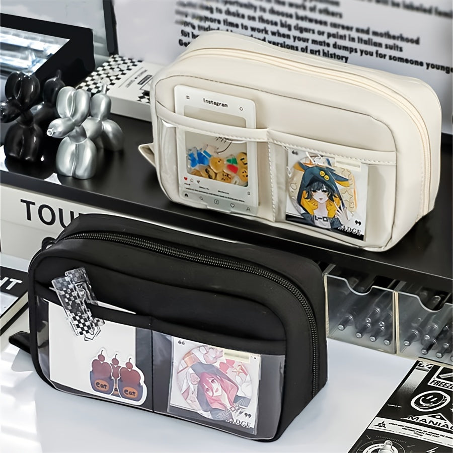 Large Capacity Storage Bag Pencil Case Stationery Box Makeup Bag