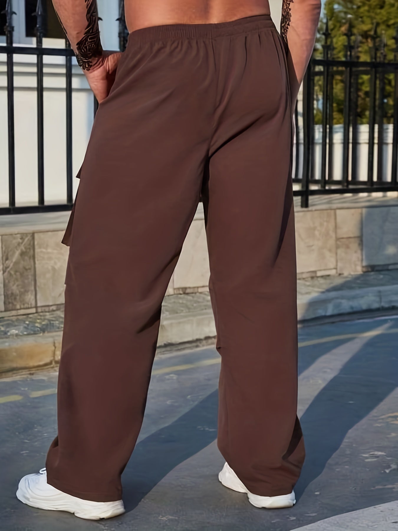 Men's Drawstring Cargo Pants Straight Leg Joggers