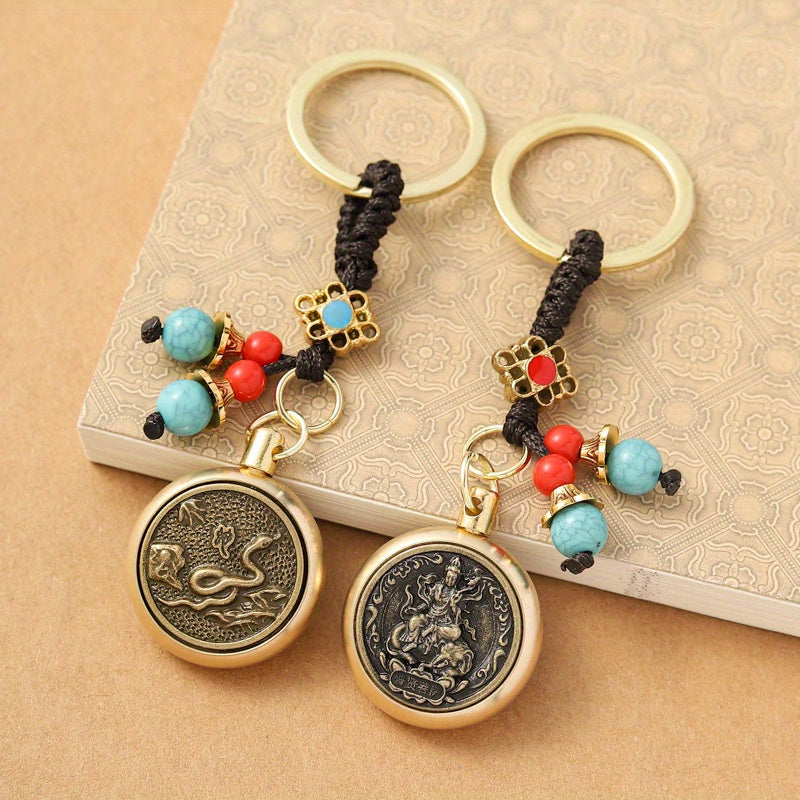 Chinese Knot & Zodiac Sign Charm Keychain for Good Luck