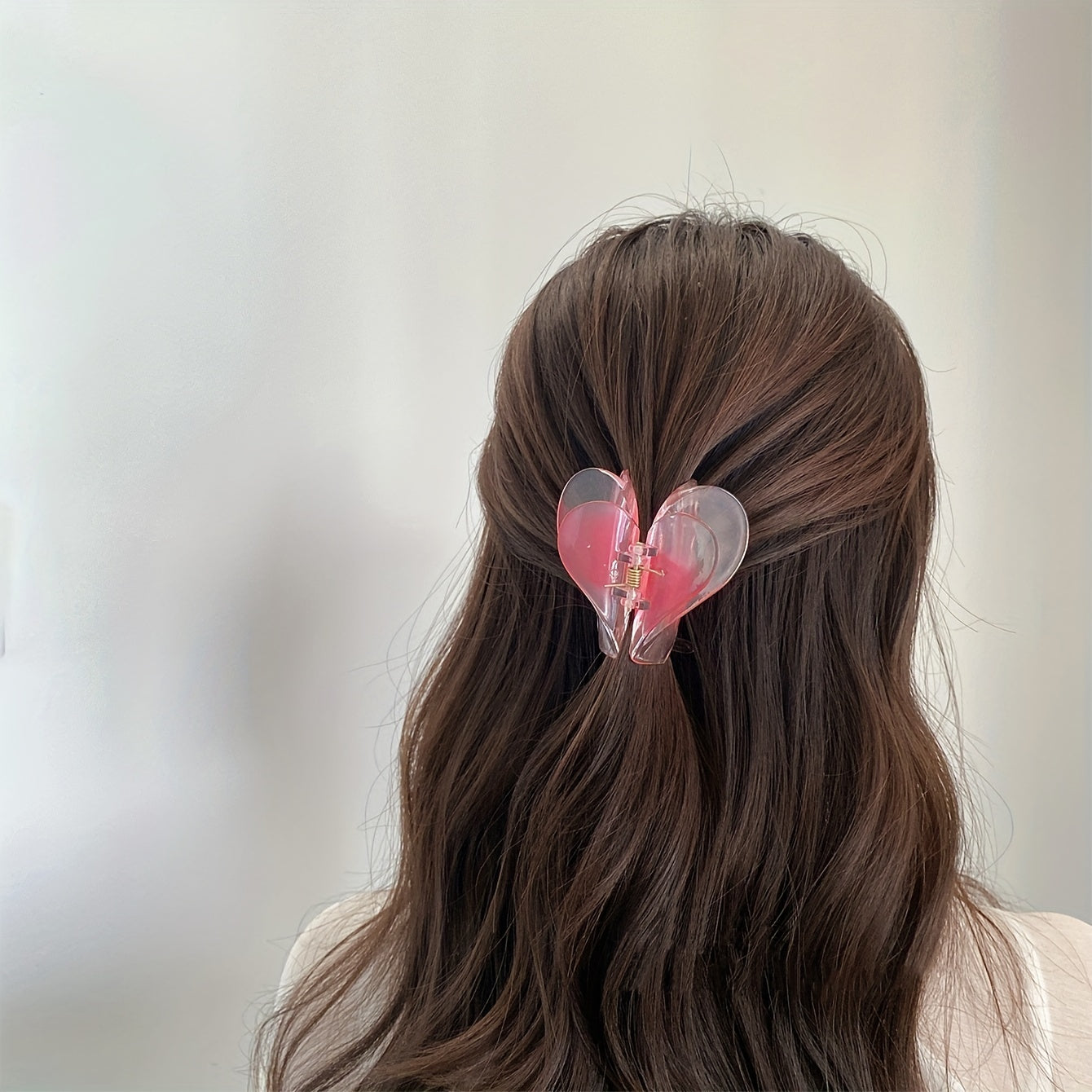 Heart Hair Claw Double Layer Back Head Clip Makeup Shark Claw Hair Accessory