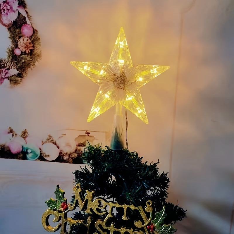 LED Five-pointed Star Christmas Tree Top Lights