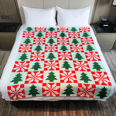Cozy Christmas Pattern Blanket for Camping & Home Use