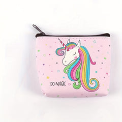 Cartoon Unicorn Zipper Wallet Coin Purse for Outdoor Traveling