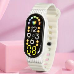 Girl Teens LED Electronic Watch Heart Touch Screen Weekly Date Sports Student