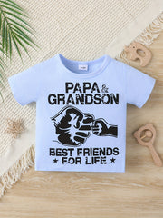 Cute Papa & Grandson Matching Tees for Summer