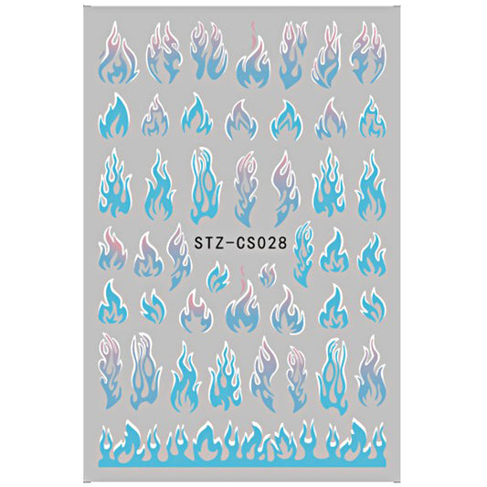 3D Holographic Flame Nail Art Stickers for DIY Nail Decoration
