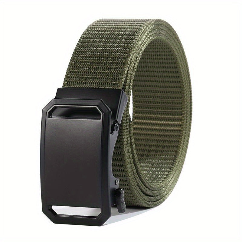 Men's Nylon Belt Alloy Outdoor Automatic Plate Buckle Belt