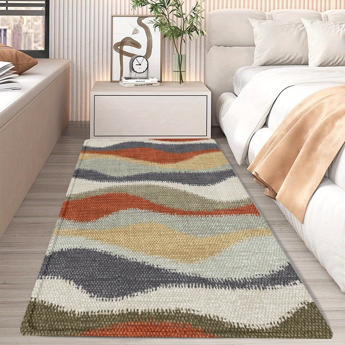 Soft Non-Slip Boho Bedside Rug Waterproof Farmhouse Living Room Bedroom Office
