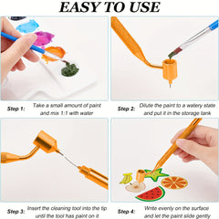 Golden Line Detailing Paintbrush Set 1 Piece Dowel Handle Aluminum Crafted