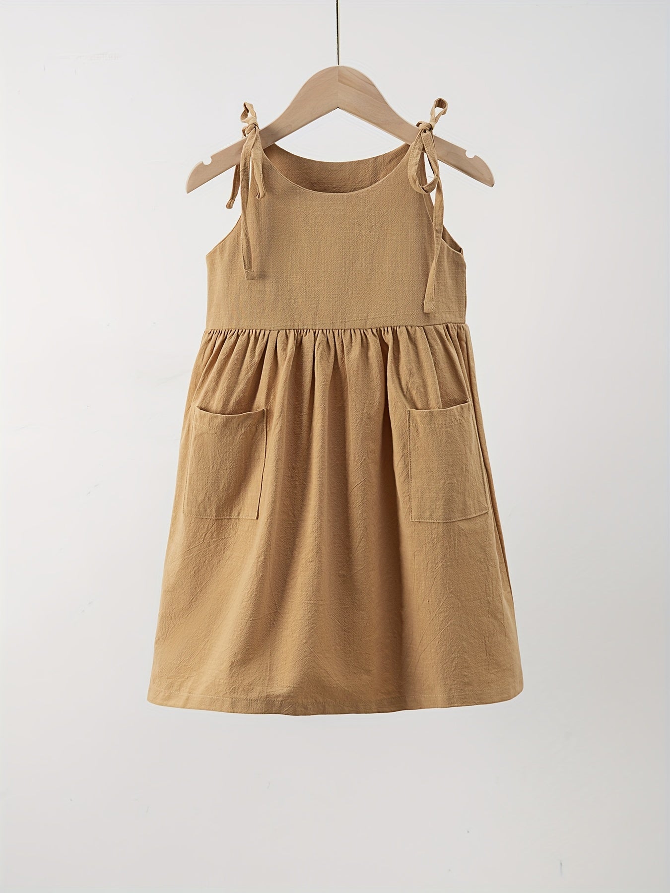 Cute Toddler Girls' Sleeveless Dress with Pockets