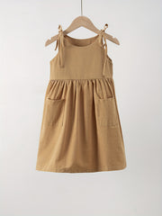 Cute Toddler Girls' Sleeveless Dress with Pockets