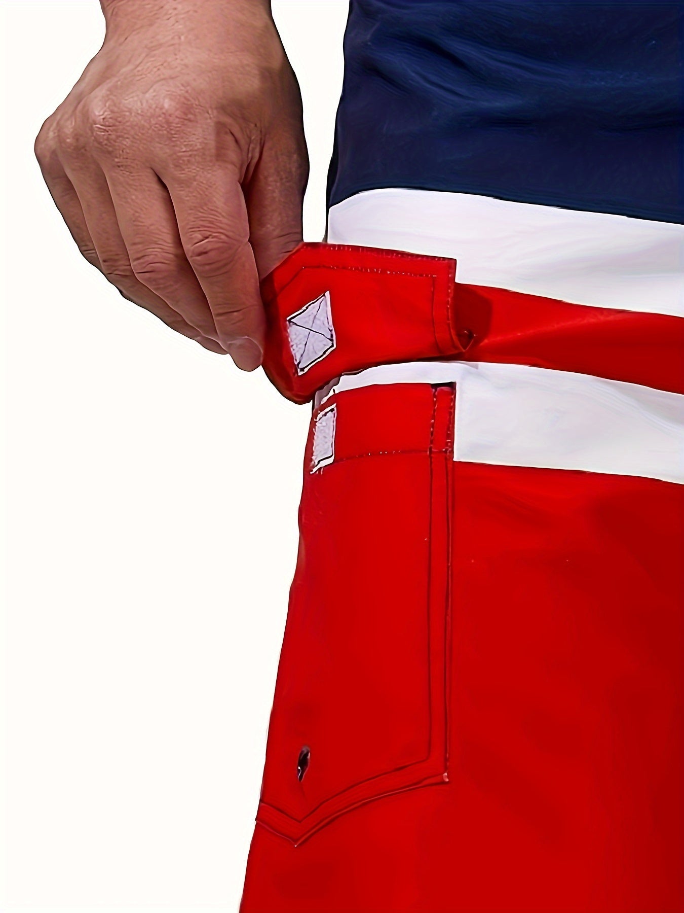 Quick Dry Block Drawstring Men's Swim Trunks Board Shorts