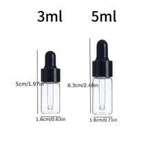 6pcs Glass Mini Dropper Bottles Essential Sample Vial Caps Tiny Perfume Jars