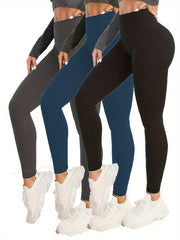 3pcs High Waist Yoga Pants - Running Fitness Leggings