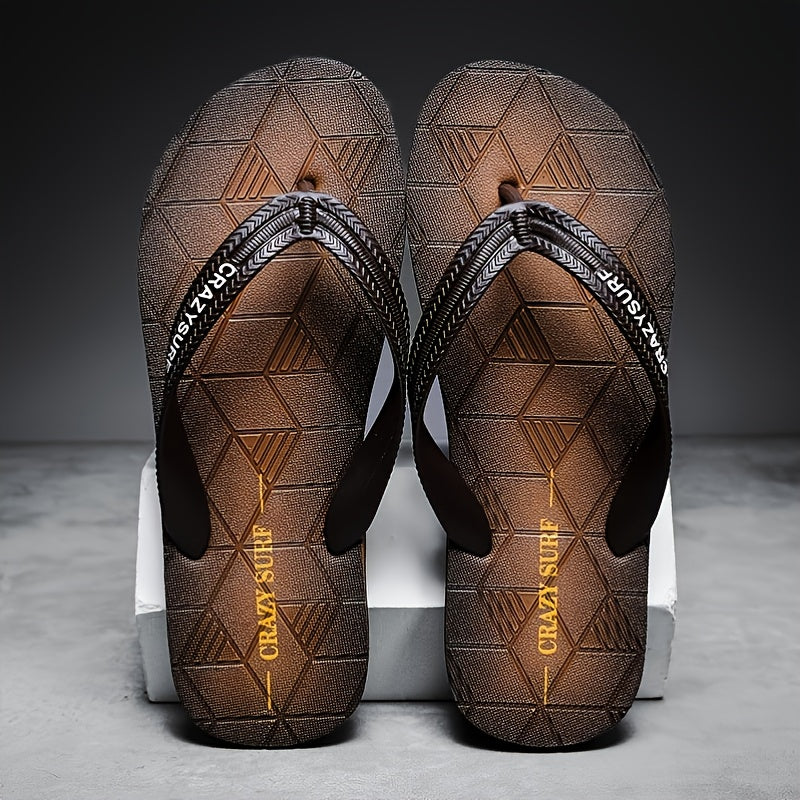 Men's Non Slip Flip Flops Coffee Cerulean