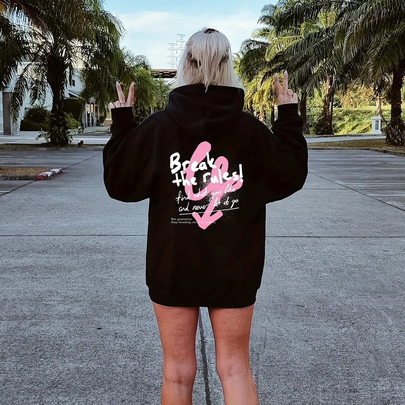 Kangaroo Pocket Hoodie Long Sleeve Drawstring Hoodies Women's Clothing
