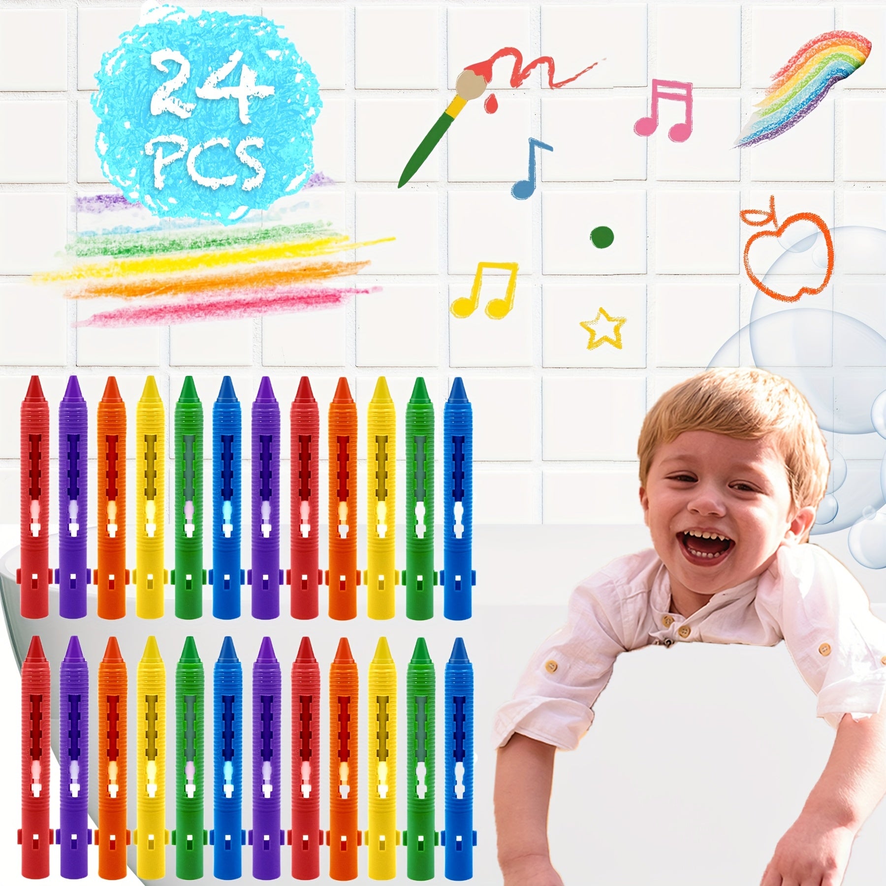 Bath Crayons Set Washable Colorful Bathtub Markers Toys for Kids