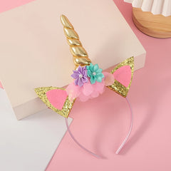 Sequin Unicorn Flower Hair Hoop for Party Decoration