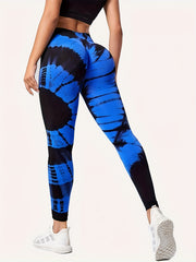 Tie Dye Seamless Sports Leggings Butt Lifting Stretch Yoga Tummy Control