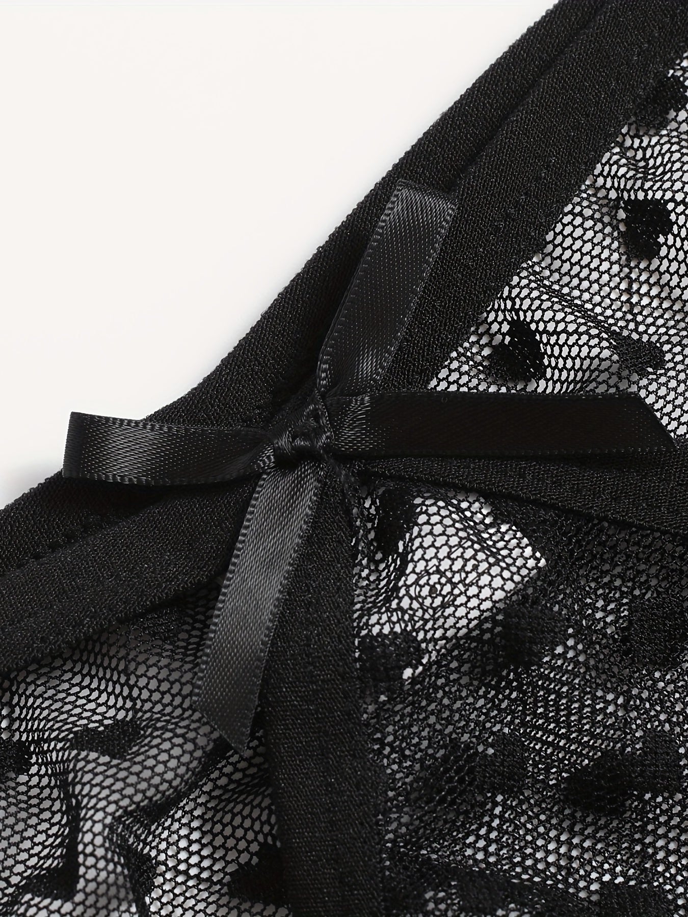 Heart Print Sheer Lingerie Set Sexy Plus