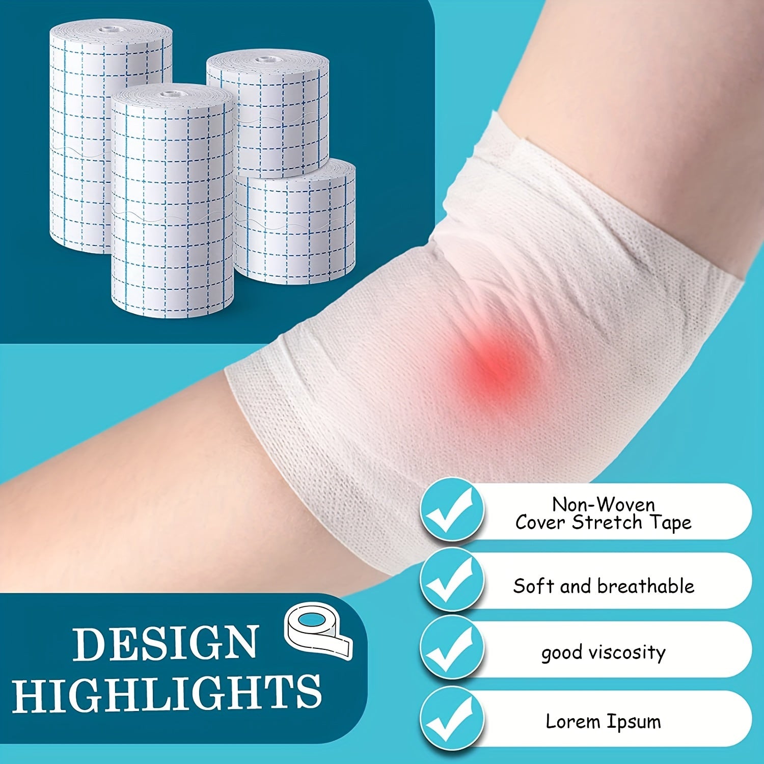5m Large Breathable Non-woven Adhesive Fixation Tape