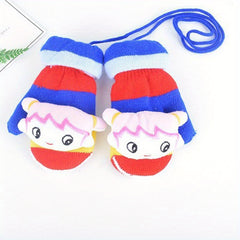 Full Finger Thick Mittens Winter Knitted Gloves For Children Toddler 2 6 Years