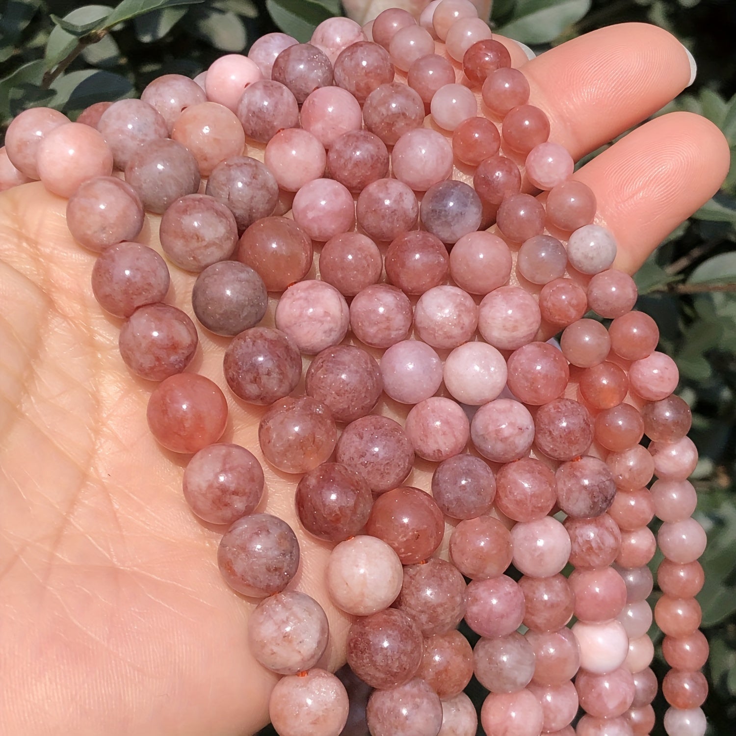 6 8 10MM Round Sunstone Beads for DIY Bracelet Necklace