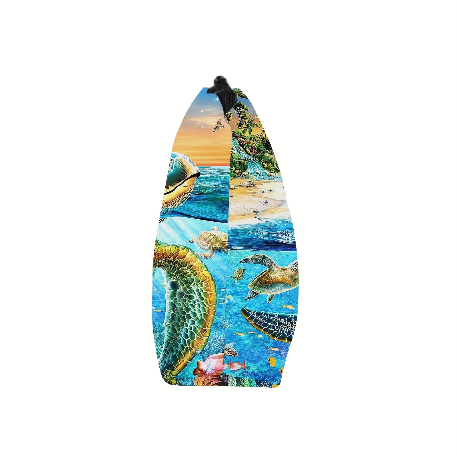 Ocean Dolphin Sea Turtle Print Cosmetic Bag Zipper Makeup Pouch Toiletry Bag