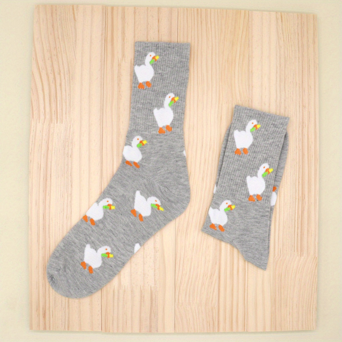 Duck Pattern Crew Socks Women's Stockings