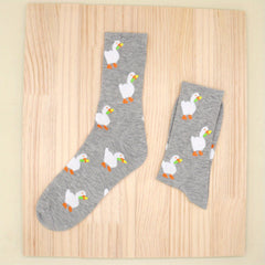 Duck Pattern Crew Socks Women's Stockings