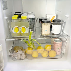 Plastic Clear Storage Box with Handle Durable Household Debris Container