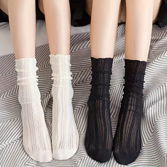 Women's Solid Mid Tube Socks Breathable & Comfy Stockings