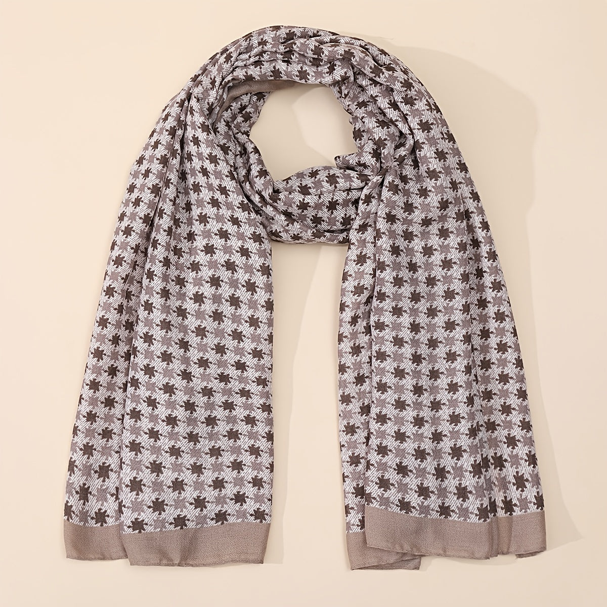 Dark Khaki Print Scarf Winter Warm Scarf For Women