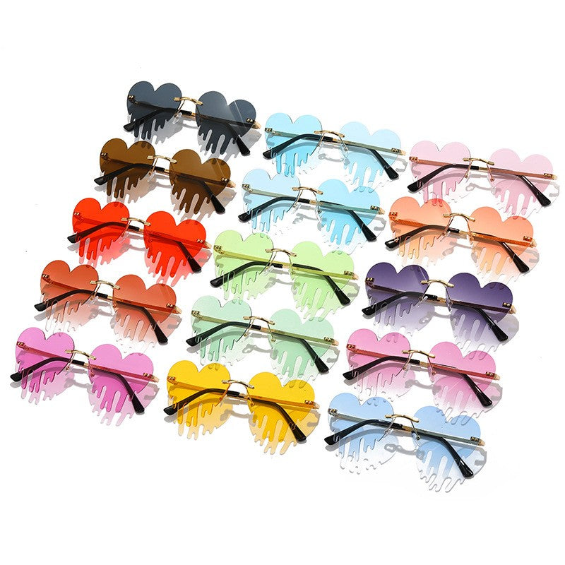 Rimless Heart Sunglasses Unique Sun Glasses