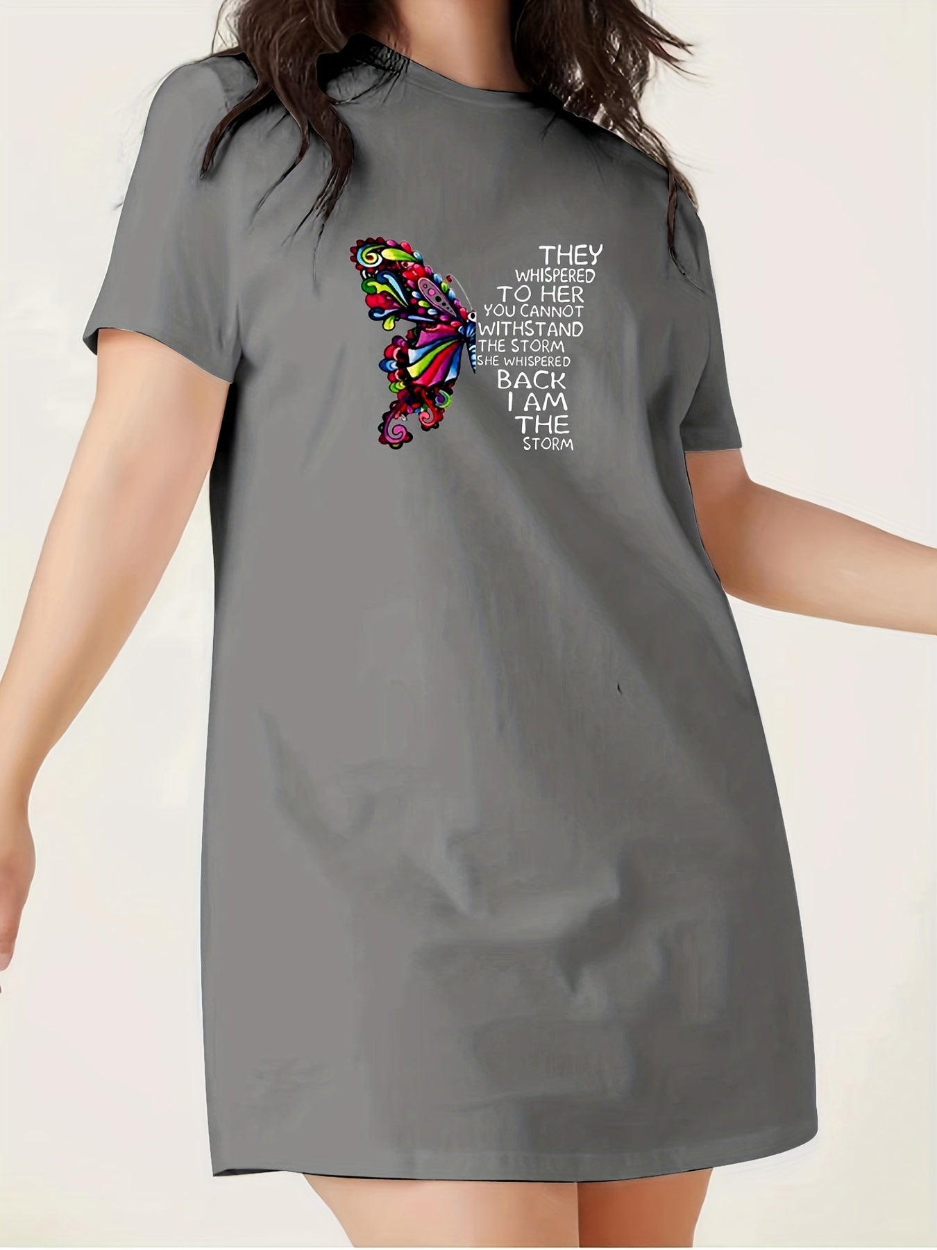 Butterfly & Letter Print Sleep Dress