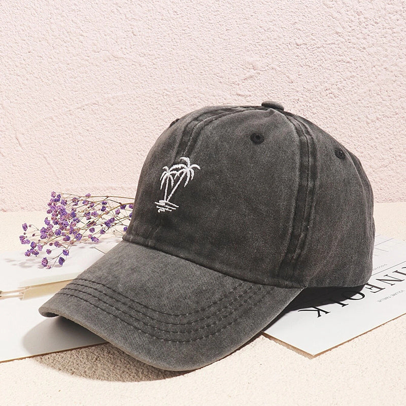 Embroidered Coconut Washed Baseball Cap