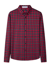 Plaid Print Men's Casual Button Up Long Sleeve Shirt