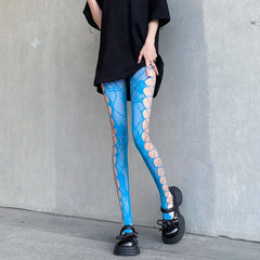 Jacquard Fishnet Tights Strappy Mesh Pantyhose Stockings