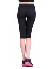 Mesh Panel High Waist Yoga Leggings with Pocket