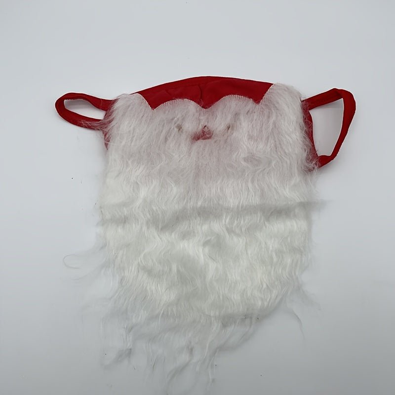Christmas Mask Red Cotton Beard Mask Holiday Santa Character Decorative