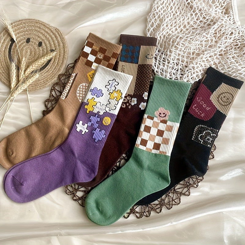 8 Pairs Cartoon Socks Women's Stockings