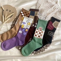 8 Pairs Cartoon Socks Women's Stockings