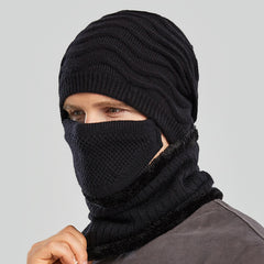 Men's Winter Wool Hat Windproof Knit for Cycling