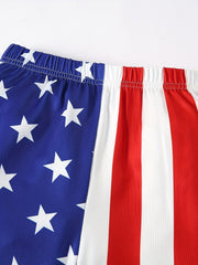 Girls Striped Pentagram Leggings Elastic Waist Casual Sports Pants