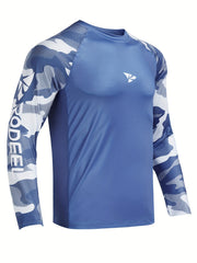 Men's UPF 50 Sun Protection Raglan Shirt Long Sleeve Rash Guard