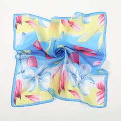 Floral Chiffon Printed Scarf Silk Tassel Bandana Head Wrap