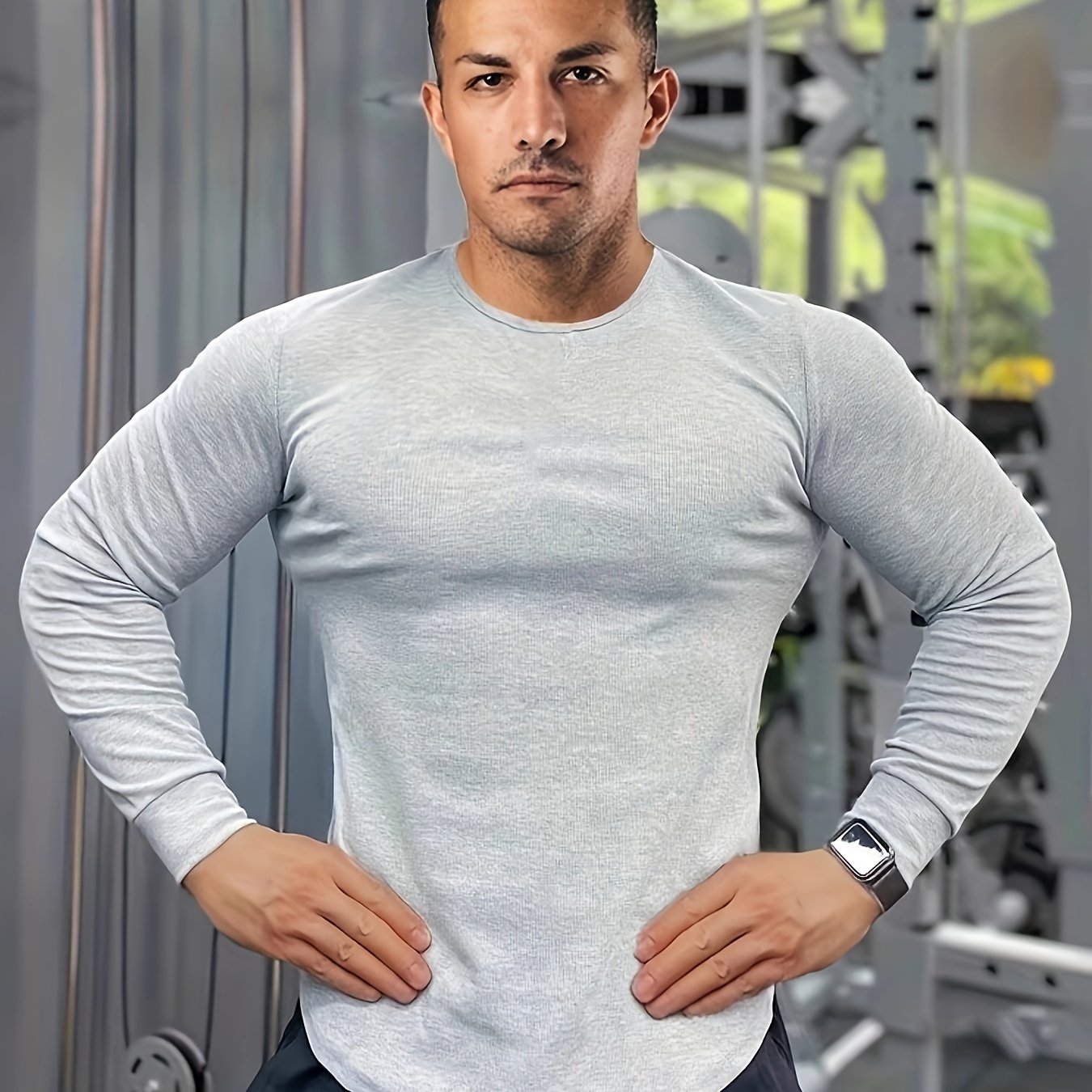 Men's Crew Neck Long Sleeve Stretch Tee